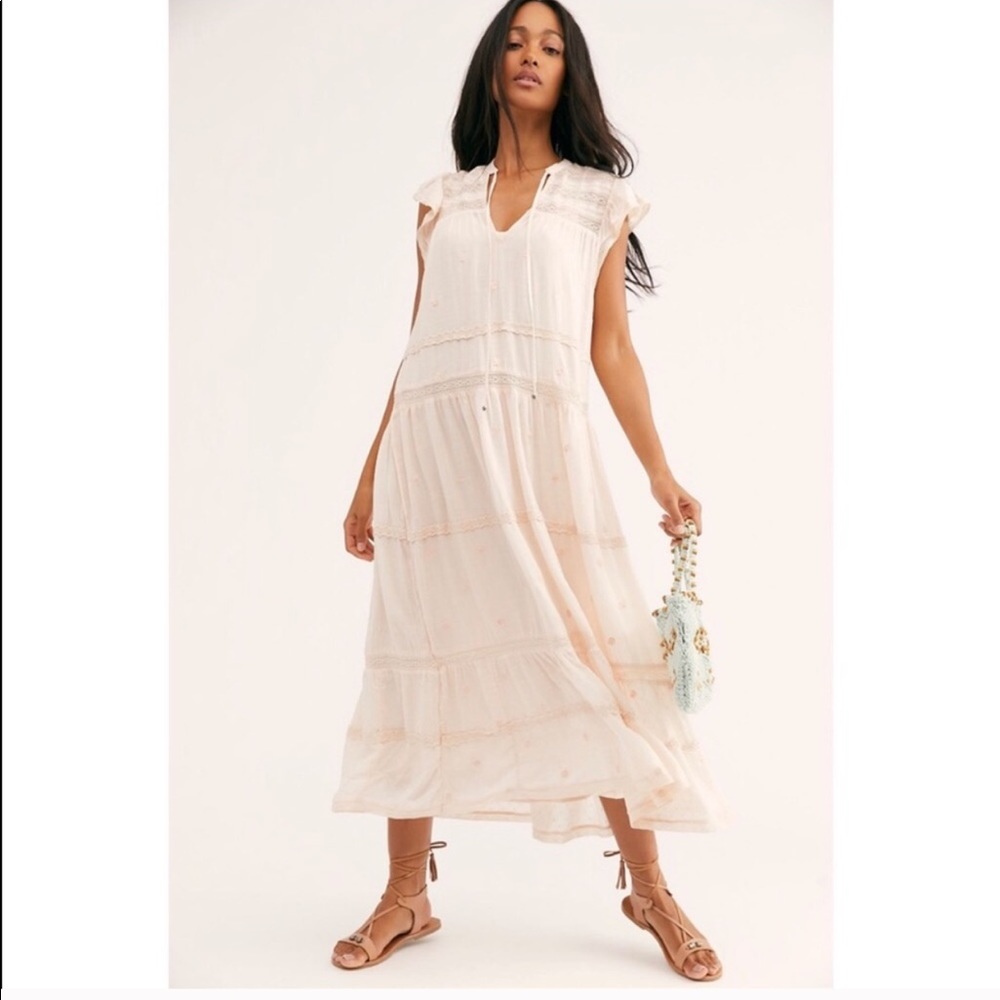 NWT Free People Ivory Midnight Midi Dress